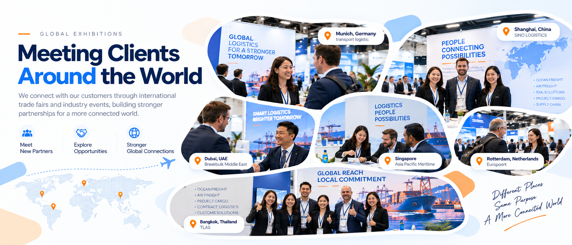 Sange River team meeting clients at international logistics exhibitions around the world